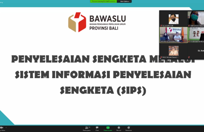 Rapat Penguatan Jajaran Secara Daring Terkait Sistem Informasi Penyelesaian Sengketa (SIPS)