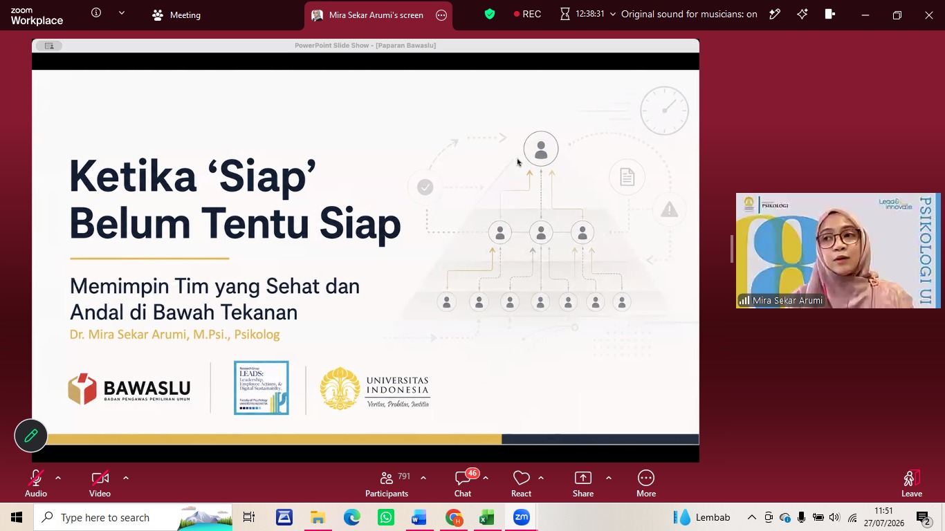 Dua agenda rapat kelembagaan secara daring melalui Zoom Meeting, Senin, (27/7/2026).