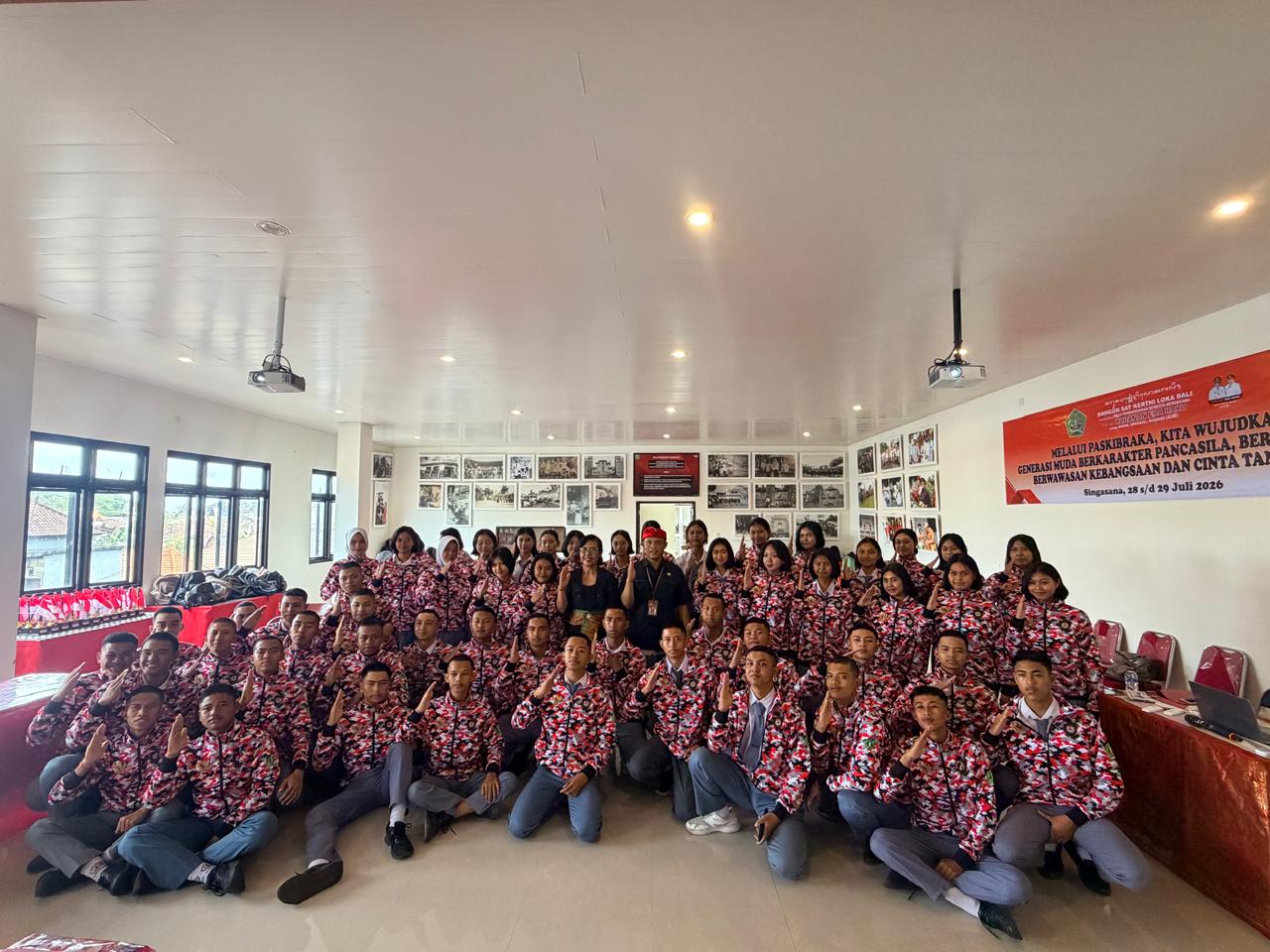 Sosialisasi kepada 55 orang Pasukan Pengibar Bendera Pusaka (Paskibraka), Rabu (29/7/2026).