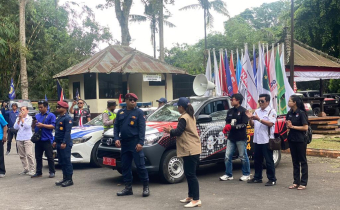 Anggota Bawaslu Tabanan Hadiri Kirab Pemilu Tahun 2024 di Kecamatan Marga