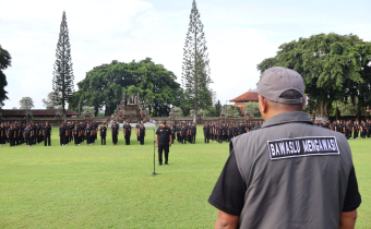 Apel Siaga Masa Tenang, Bawaslu Kabupaten Tabanan bersama Panwaslucam dan PKD se-Kabupaten Tabanan 